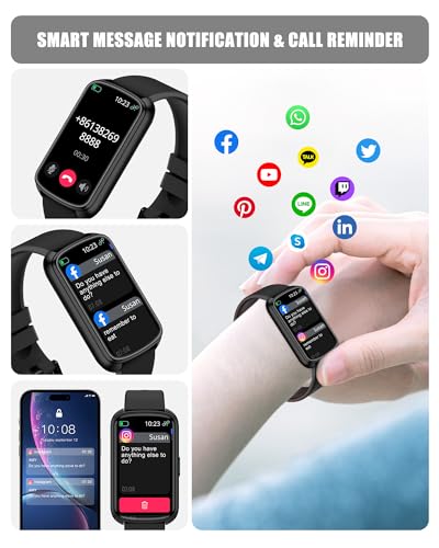 Fitness Tracker, Smart Watch for Women Men with 24/7 Heart Rate/Blood Pressure/Blood Oxygen Monitor,Sleep Tracker,Step & Calorie Counter, IP68 Waterproof Fitness Watches Compatible with Android&iPhone
