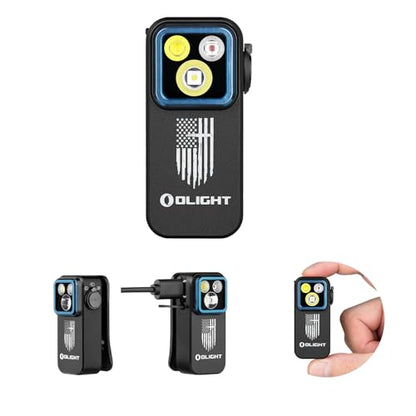 OLIGHT Oclip Pro Rechargeable EDC Clip-on Flashlight, Patriotic Flag - color: Patriotic Flag Engraved Edition