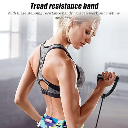 1 Pair Stepper Resistance Bands with Clips, Pedal Resistance Band with Handle, Fitness Pull Rope for Workout Strength Training at Home