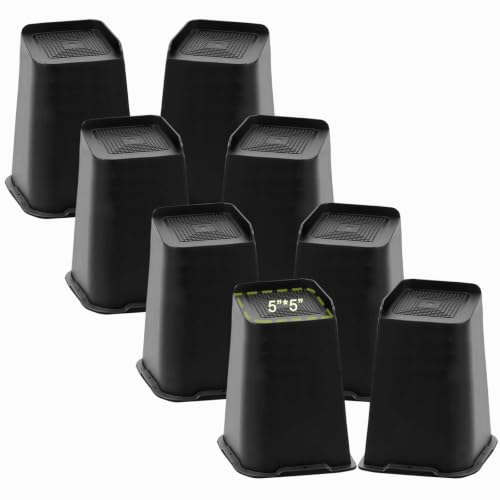 Bed Risers 10 inch Heavy Duty, Oversized Furniture Riser for Couch Sofa Table Chair Leg Frame Dorm, Support up to 6000 Lbs (Black 8 Pack, 10 inch) - color: Black 8 Pack, size: 10 Inch