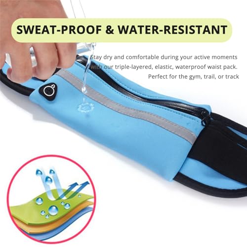 Universal Running Belt - Secure Fit with Anti-Slip, High-Capacity, Breathable Dive Material, Reflective Safety for Men & Women (Green) - color: Green