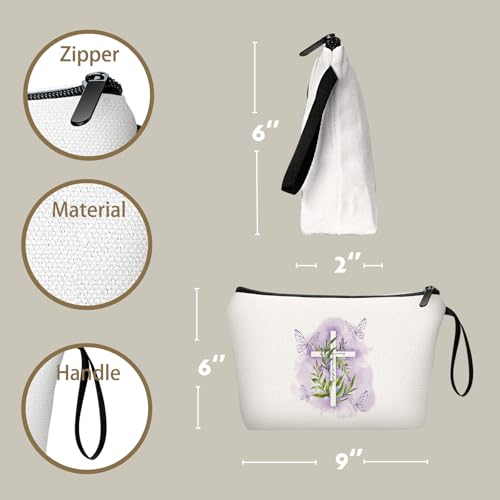 Christian Floral Bible Verse Inspirational Gifts Makeup Bag for Women - color: Christian-5