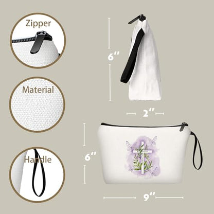 Christian Floral Bible Verse Inspirational Gifts Makeup Bag for Women - color: Christian-5