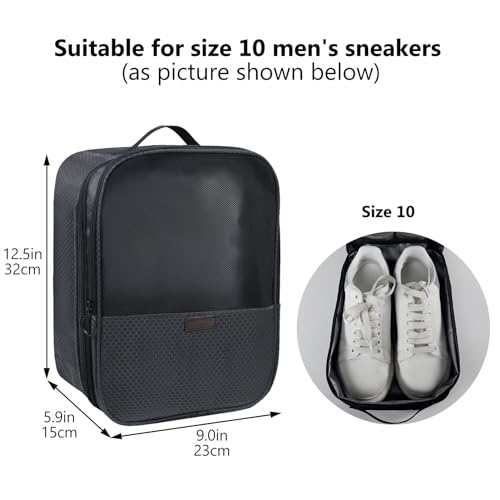AOSBOS Shoe Bag for Travel,2 Layers Shoes Organizer,Honeycomb Black - color: HoneycombGrey