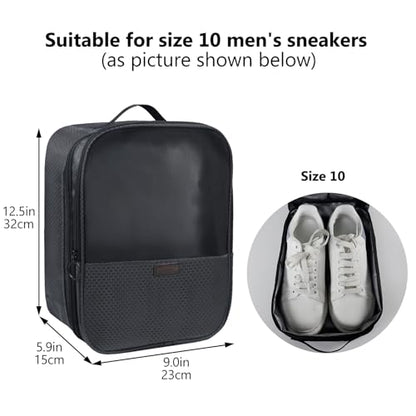 AOSBOS Shoe Bag for Travel,2 Layers Shoes Organizer,Honeycomb Black - color: HoneycombGrey