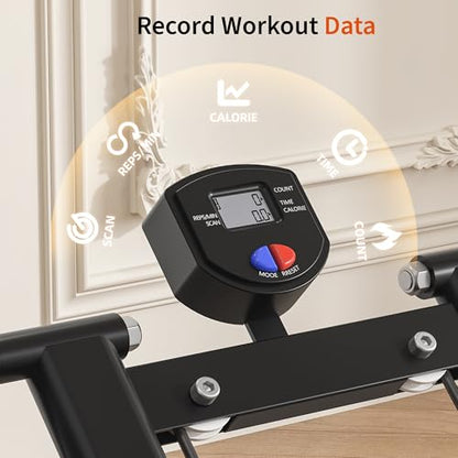 MOMODA Stair Stepper Resistance Adjustable Folding Vertical Climber Machine for Home Gym