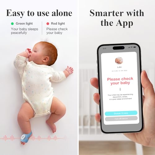 Sense-U Smart Sock Shoe 2 Baby Monitor – Tracks Heart Rate & Sleep Patterns with Transmissive PPG Foot Sensor, for 1–12 Months