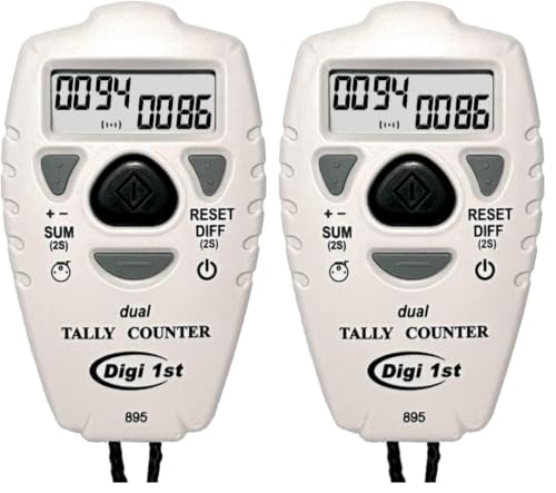 TC-895 Digital Dual Tally Counter, Electronic Up Down Clicker Counter, Add/Subtract People Counter, Handheld Pitch Counter for Golf, Lap & Sports Games - size: 3-1/2 (Pack of 2)