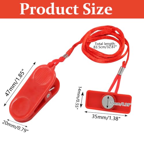 Biaungdo Universal Treadmill Magnet Safety Key, Rectangle Magnetic Safety Stop Switch Replacement Parts - size: 14 x 35mm