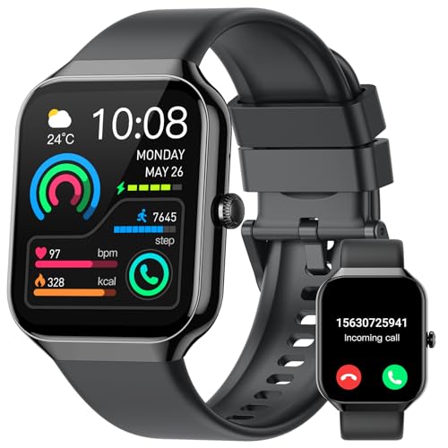 Smart Watch for Men Women (Answer/Make Call), Fitness Watch with Heart Rate/Sleep Monitor/Pedometer/Calories,2026 New Smartwatch IP68 Waterproof,113+ Sports Modes, Activity Tracker for Android iOS - color: Pitch black
