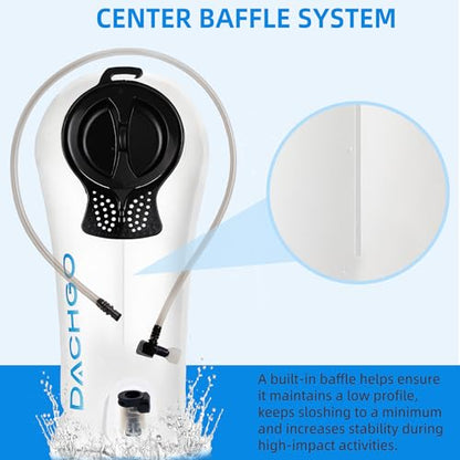 Hydration Bladder, 1.5L 2L 3L Water Bladder for Hiking Backpack, BPA-Free & Taste-Free Hydration Water Reservoir, Camping Cycling Running - color: Clear White with Cleaning Kit, size: 1.5L