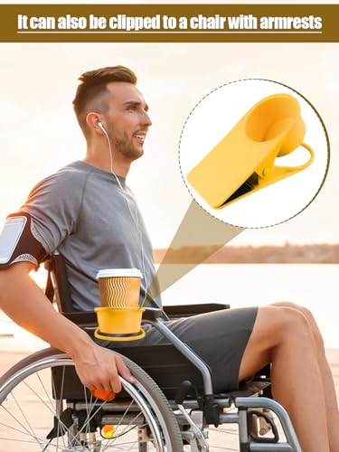 2PCS Clip on Cup Holder for Chair, Kalolary Desk Drink Holder Clamp, Yellow - color: 1PCS Yellow