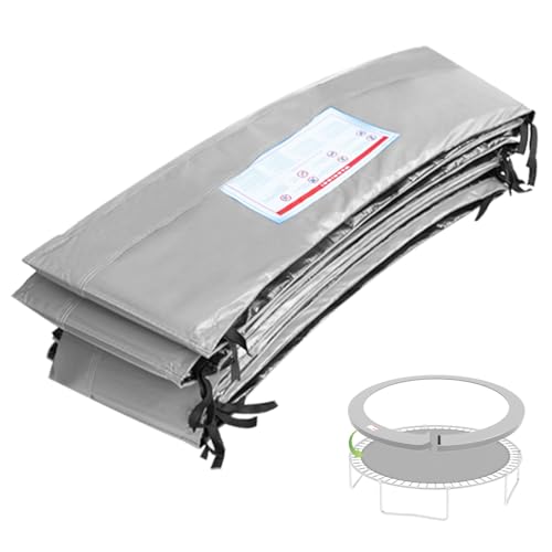 ACWARM HOME 16FT/15FT/14FT/12FT/10FT Trampoline Safety Pad Replacement, Round Trampoline Spring Protection Cover, Fits 16FT/15FT/14FT/12FT/10FT Frames, Water-Resistant Trampoline Accessories - color: Gray, size: 12FT