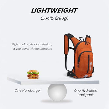Nepest Hydration Pack Backpack with 2L Water Bladder Reflective Lightweight - color: Orange