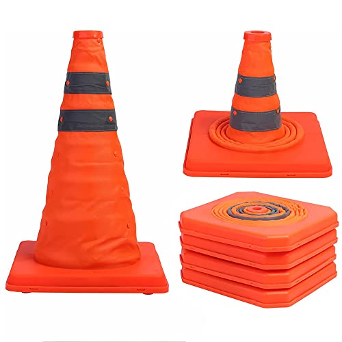 Sunnyglade 4 Pack 20 inch Collapsible Traffic Cones Pop up Reflective - size: 20 inch