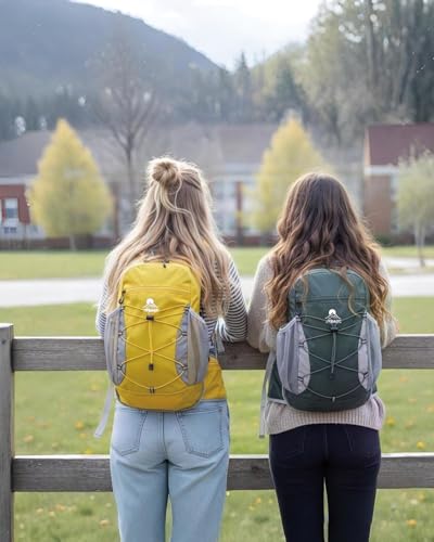 Hydration Backpack with 2L Water Bladder - Lightweight 15L Daypack with Phone-Sized Hip Belt Pockets, Anti-Chafe Cotton Edging & No-Bounce Straps - Small Water Backpack for Hiking, Running, Skiing - color: Emerald green