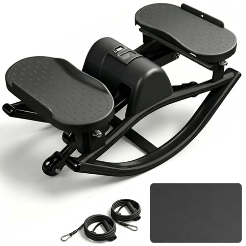 Rocking Stepper Side to Side,Mini Rock Stepper for Home & Office Workout, Low Impact Lateral Motion Exercise Machine for Core Glutes, Whisper Rock Stepper Machine, Fully Assembled - color: Black 1