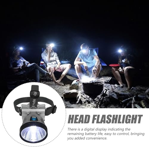 Sosoport Rechargeable Headlamp Headlamp Led Rechargeable with Hand Wave Sensor 3 Brightness Levels Digital Battery Display Adjustable Headband for Camping Hiking Outdoor Use