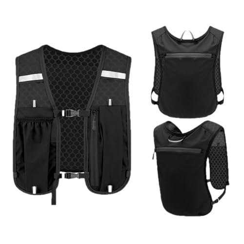 Running Hydration Vest Backpack Pack Marathoner Running Race Hydration for Trail Race, Hiking, Cycling, Climbing, Jogging - color: Black