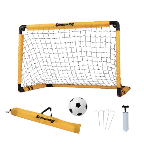 Soccer Goal,Small Soccer Goals for Kids, Foldable Mini Soccer Goal Set with Portable Soccer Net for Kids, Kid Soccer Goal for Indoor Outdoor Backyard Play, Soccer Toy Gift for Children - size: Elite Yellow: 35.43×23.62×23.62 inch in goal+ball