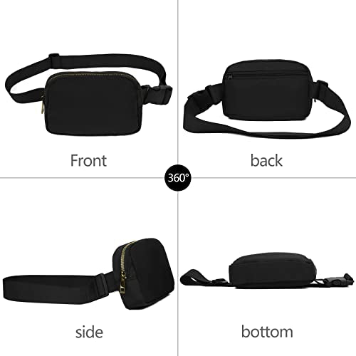 VOROLO Fanny Pack For Women And Men Crossbody Bag Black+Leopard White - color: Black+Leopard White