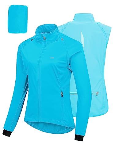 33,000ft Women's Zip Up Lightweight Athletic Workout Yoga Cycling Track Running Jacket Waterproof Windproof Reflective - color: Blue, size: XX-Large