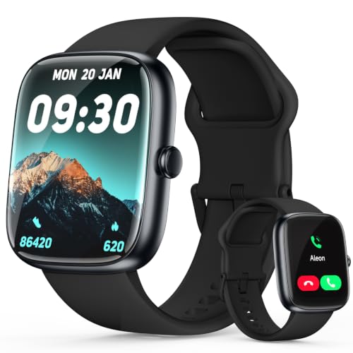 Smart Watch for Women Men, 1.83" HD Fitness Tracker (Answer/Make Call) with 24/7 Heart Rate/Sleep/SpO2 Monitor, IP68 Waterproof, 100+ Sport Modes Smartwatch for iPhone/Samsung/Android (Black) - color: Black