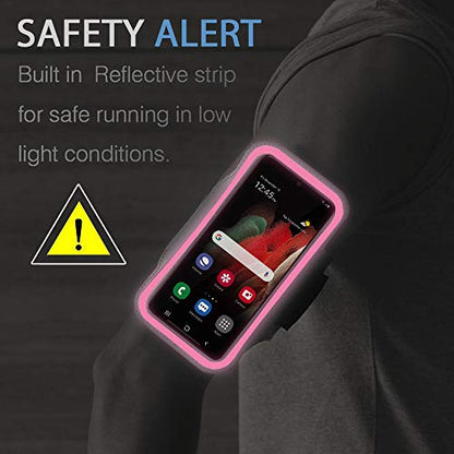Running Armband for Samsung Galaxy S26/S25/S24/S23 Ultra (Rosy) - color: Rosy, size: 6.9" (S Ultra)