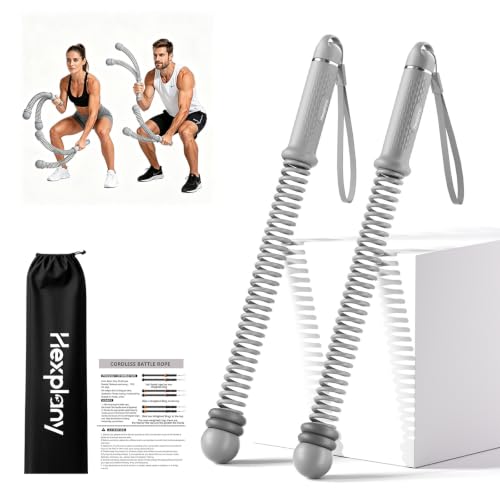 Ropeless Battle Ropes Adjustable Weight Unisex for Home Gym - color: Gray