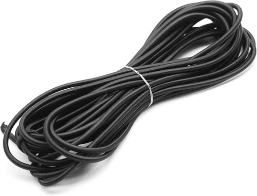 Bungee Shock Cord, 1/5 Inch (5mm) x 30 ft Elastic Cord - Heavy Duty Elastic Rope with Real Rubber Core, High UV Resistance for Tie Downs, Kayak, Cargo, Tarp, Canopy, Camping Gear