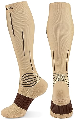 NEENCA Compression Socks for Women & Men 20-30 mmHg Knee High - color: Copper, size: Small