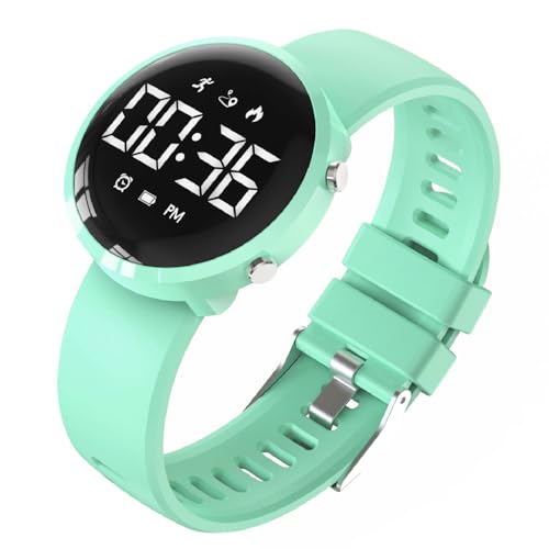 Kids Digital Fitness Tracker Watch, Outdoor Sports Boys Girls Children Wristwatch, Waterproof, with Alarm Clock, Stopwatch, Pedometer Watch (Green)