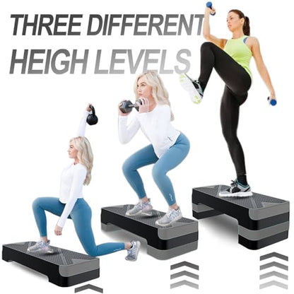 Aerobic Exercise Step, Adjustable Workout Step Platform - color: Grey