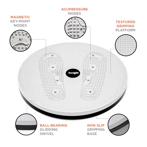 Yes4All Ab Twister Board, 15 inch XXL, Waist Twisting Disc,Twisting Stepper for Aerobic Exercise, Full Body Toning Workout, Noise-Free, 2pcs in a Box - color: Grey