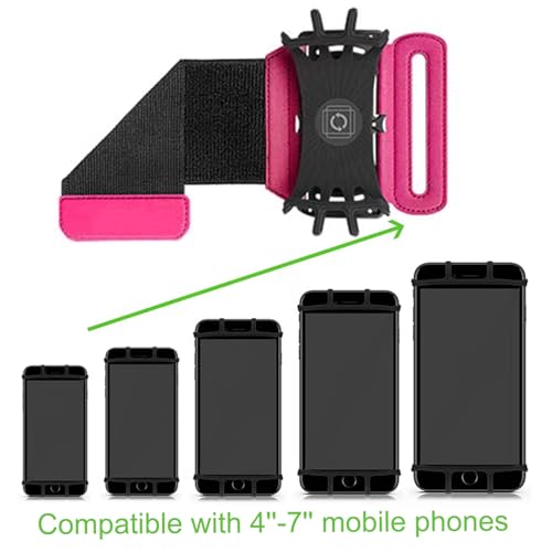 Universal Cell Phone Wristband Holder 360°Rotation Forearm Wrist Workout Sports Arm Band Fits Samsung Galaxy S25 S24 S23 S22 S21 S20 Ultra Plus Fe A25 A42 A05, Moto G Power Stylus Play 5G (Pink) - color: Pink