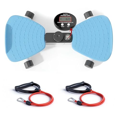 AMAVIK Waist Twister Machine Exercise with Smart Digital Counter, Double Anti-Slip Platform, Noiseless Design, 330lbs Capacity – Core Align Twist Board & Ab Waist Twister for Home Exercise - color: Blue