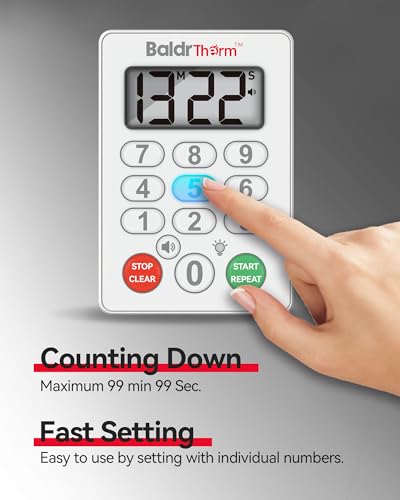 Digital Kitchen Timer, Waterproof Magnetic Countdown Timer with Alarm - style: Classic