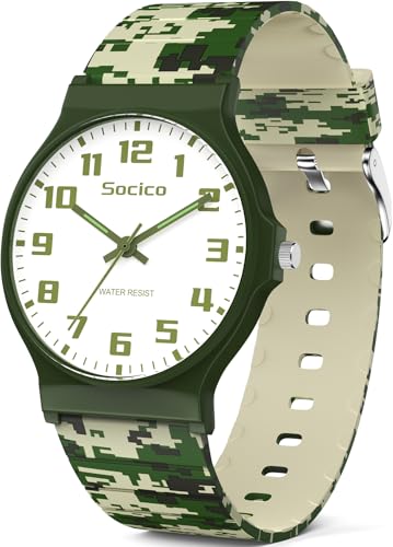 SOCICO Kids Analog Watch 30M Waterproof & Learning Time for Girls Boys - color: Camo-Mosaic