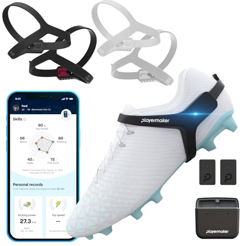 CITYPLAY Soccer Tracker Kit Medium + White Large Straps, Smart Soccer Tracker for Cleats by Playermaker, Track 25+ Technical & Physical Metrics, Advanced Than GPS