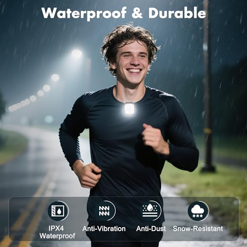 redaica 2 Pack Running Lights for Runners, Rechargeable, Clip On, 4 Modes - color: Black