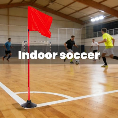 5FT Corner Flags for Soccer Field Set of 4 with Round Rubber Bases