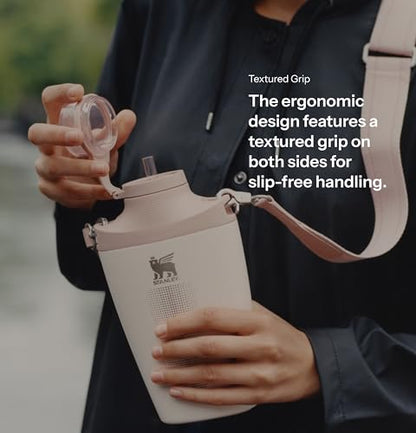 Stanley Cross Bottle 23 oz | Travel Water Bottle with Jacquard Strap | Leakproof Tritan Lid with Removable Straw | Insulated Stainless Steel | BPA-Free | Cream - color: Cream, size: 23 Ounces