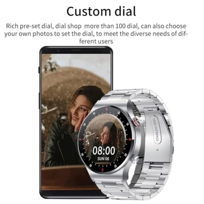 LAKEYLOYI Smart Watches Men Women, Bluetooth Calls, Heart Rate Sleep Monitor,IP67 Waterproof Fitness Tracker, Black Stainless Steel Watches for Android & iOS (D-Silver) - color: D-Silver