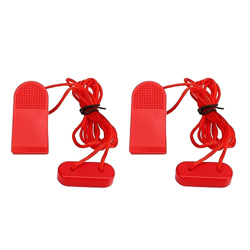 Srliya 2pcs Treadmill Universal Safety Key Treadmill Magnet Key Universal Replacement Treadmill Magnet Security Lock Red