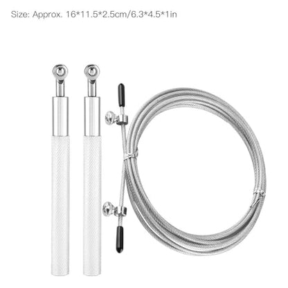 Aluminum Alloy Jump Rope with Ball Bearings – Skipping Rope for Speed Training, Non-Slip Grip and Adjustable PVC Cable - color: Silver