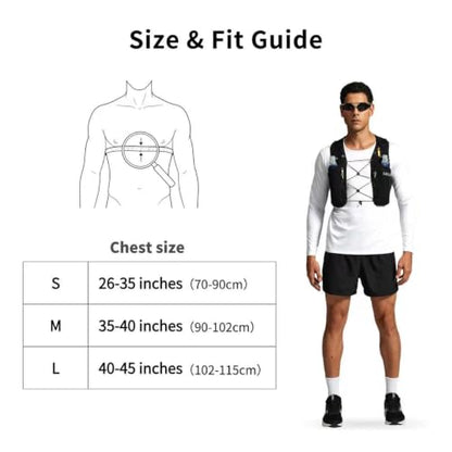 ROOT5 Running Hydration Vest 5L with 2 x 500ml Soft Flasks, Lightweight Running Vest with Water Bottles for Men and Women, Trail Running Pack - color: Black, size: Large