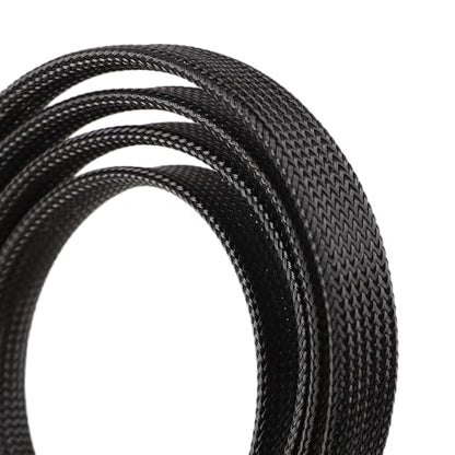 25ft PET Expandable Braided Cable Sleeve 5/8inch(16mm) Pet Braided Cable Sleeve for Audio Video Device Wire Automotive Wire (Black) - color: Black, size: 16mm"(5/8 inch)