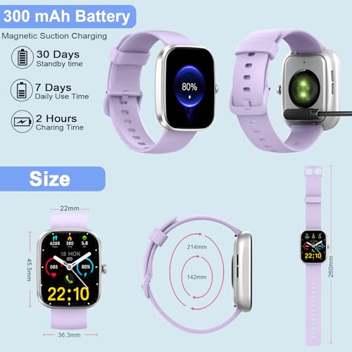 Smart Watch for Men Women, 1.91"Smartwatch (Answer/Make Call) Purple - color: Purple
