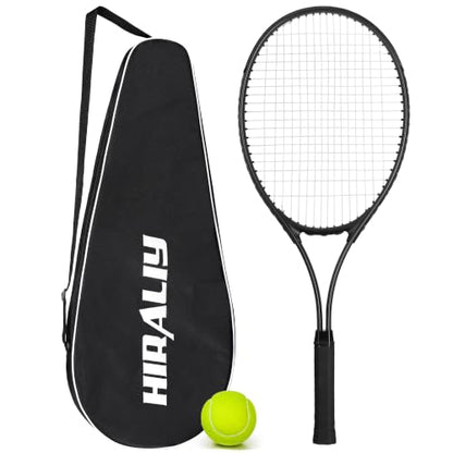 HIRALIY 27-Inch Tennis Racket for Adults with Ball and Carry Bag - color: Light Black-1 Pack