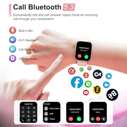 Jugeman Smart Watch for Women, 1.96" HD Smartwatch (Answer/Make Call) Pink - color: shocking pink